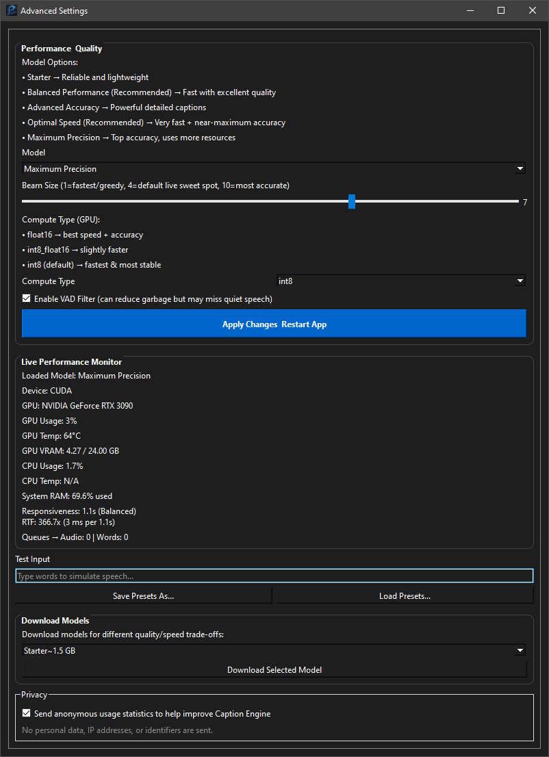 Caption Engine - Easy Real Time Captions - Screenshot 3 showing product features and functionality