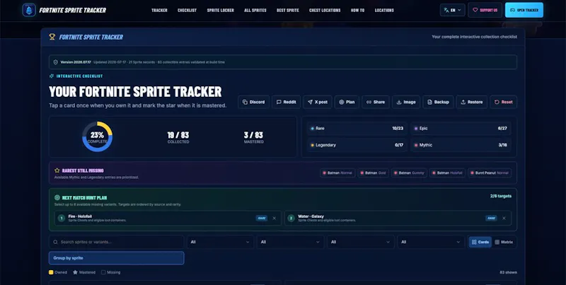 Fortnite Sprite Tracker screenshot 2