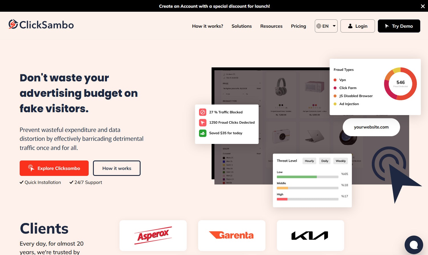 ClickSambo - Main product screenshot demonstrating key features and user interface