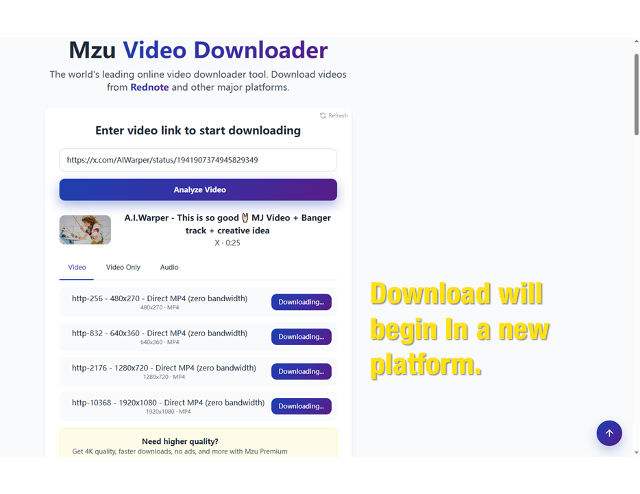 Mídia 4 de MZU Video Downloader - Downloads gratuitos, rápidos e ilimitados