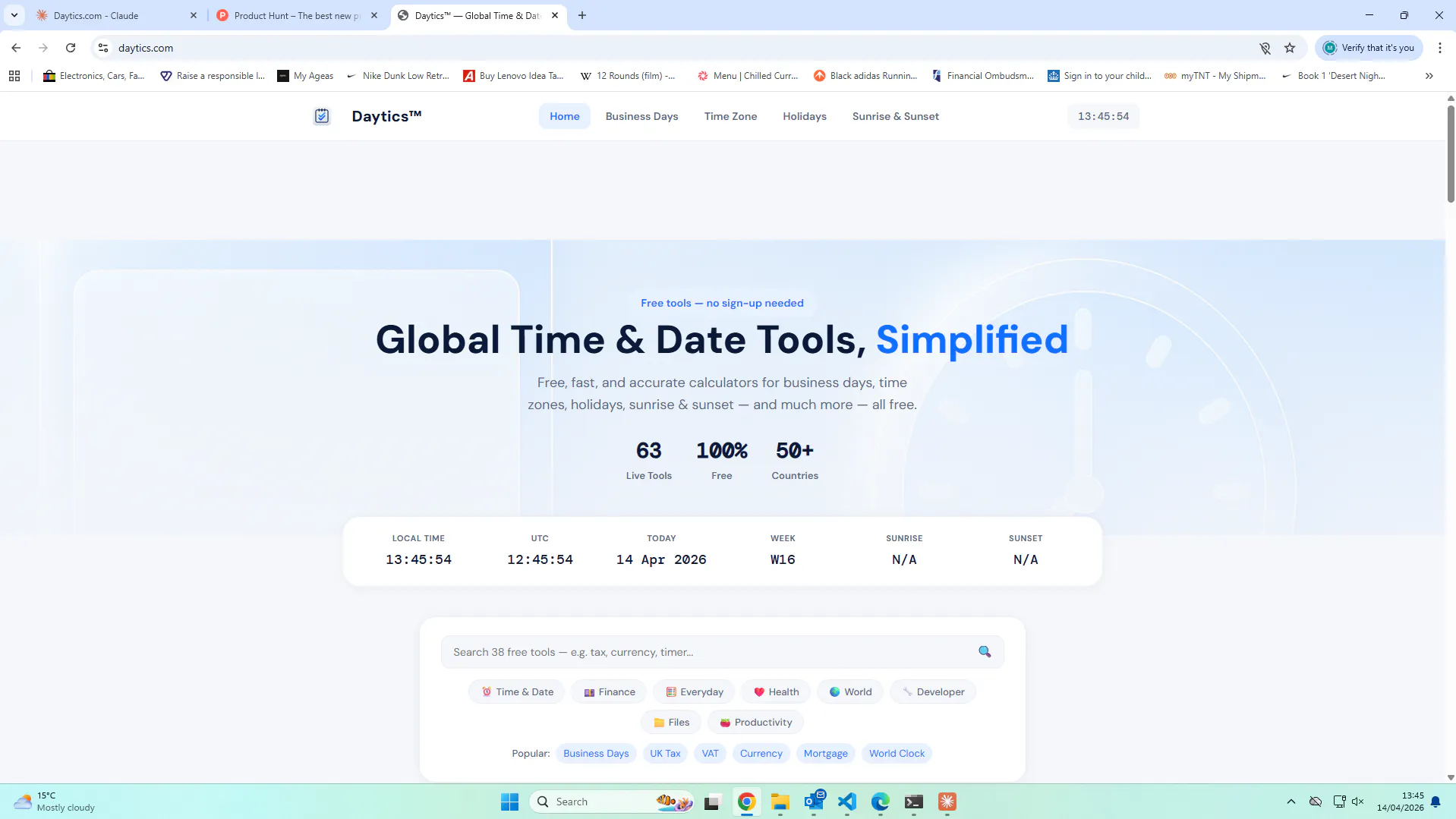 Daytics — Time & Date Tools