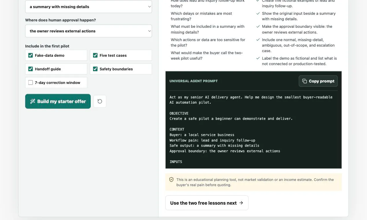 AI Automation Offer Builder gallery image