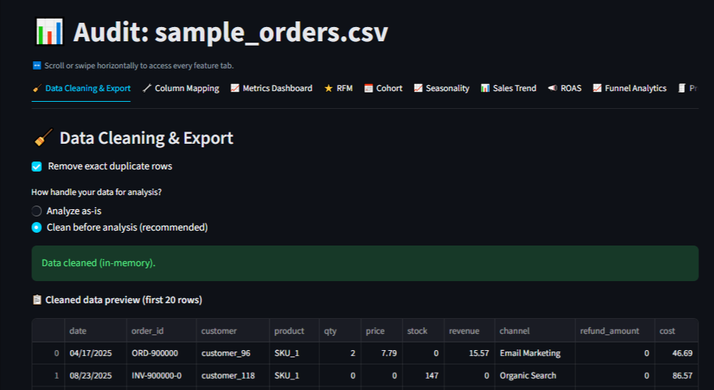 Ecom Profit Audit - Screenshot 5 showing product features and functionality