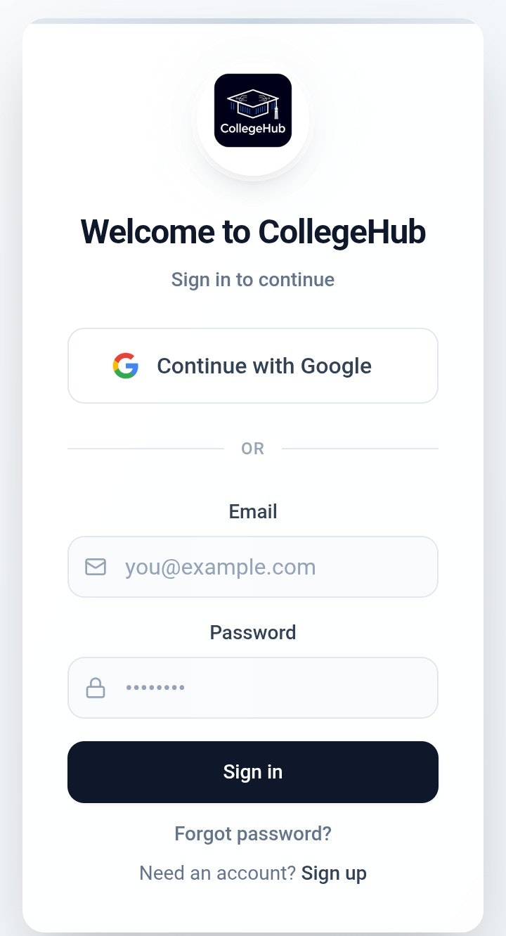 CollegeHub - Screenshot 2 showing product features and functionality