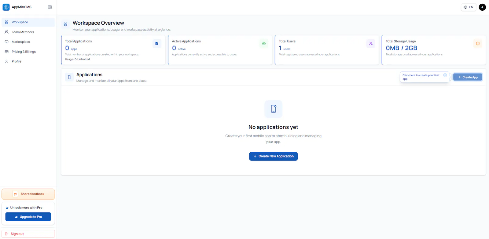 AppMinCms screenshot 1