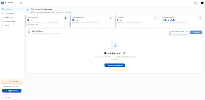 AppMinCms screenshot 1