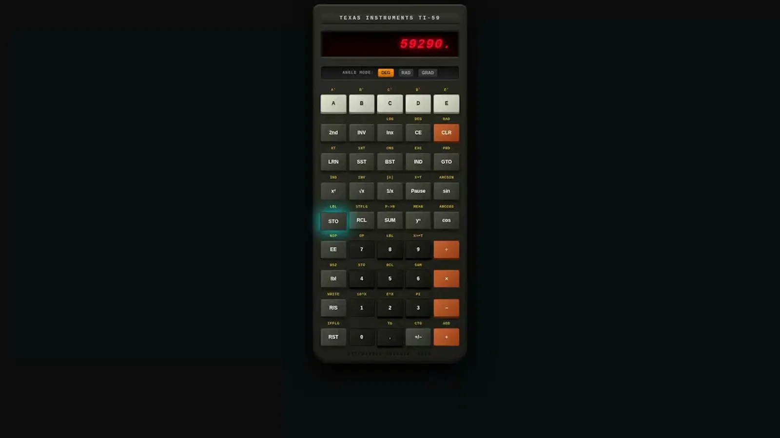 TI-59C Web Simulator screenshot 1 (video preview)