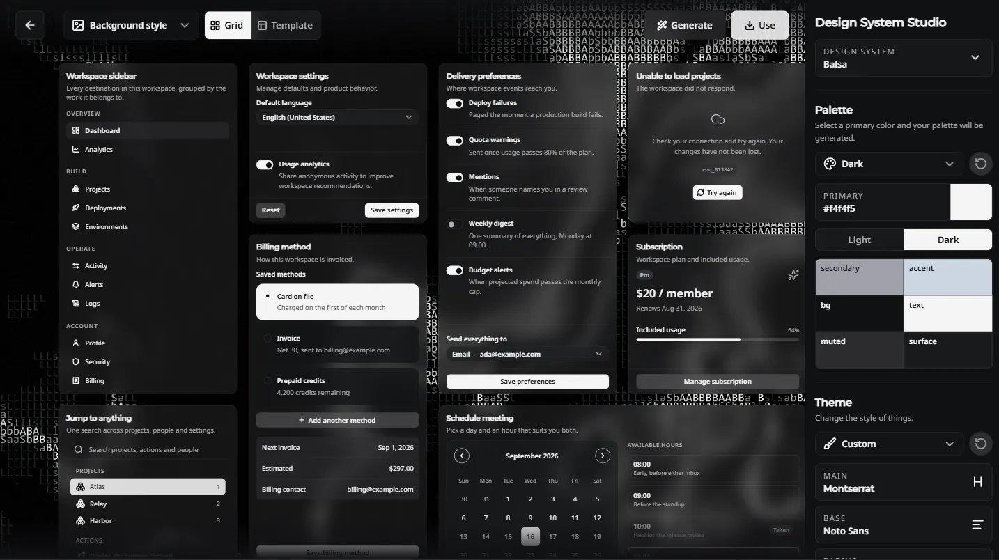 Balsa UI screenshot 2