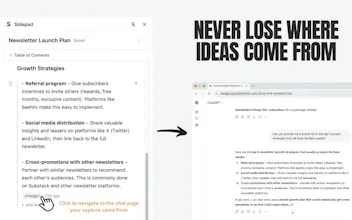 Sidepad - Capture and organize AI chats gallery image