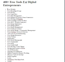 400+Free Tools For Digital Entrepreneurs gallery image