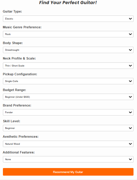 Personalized Guitar Finder Tool gallery image