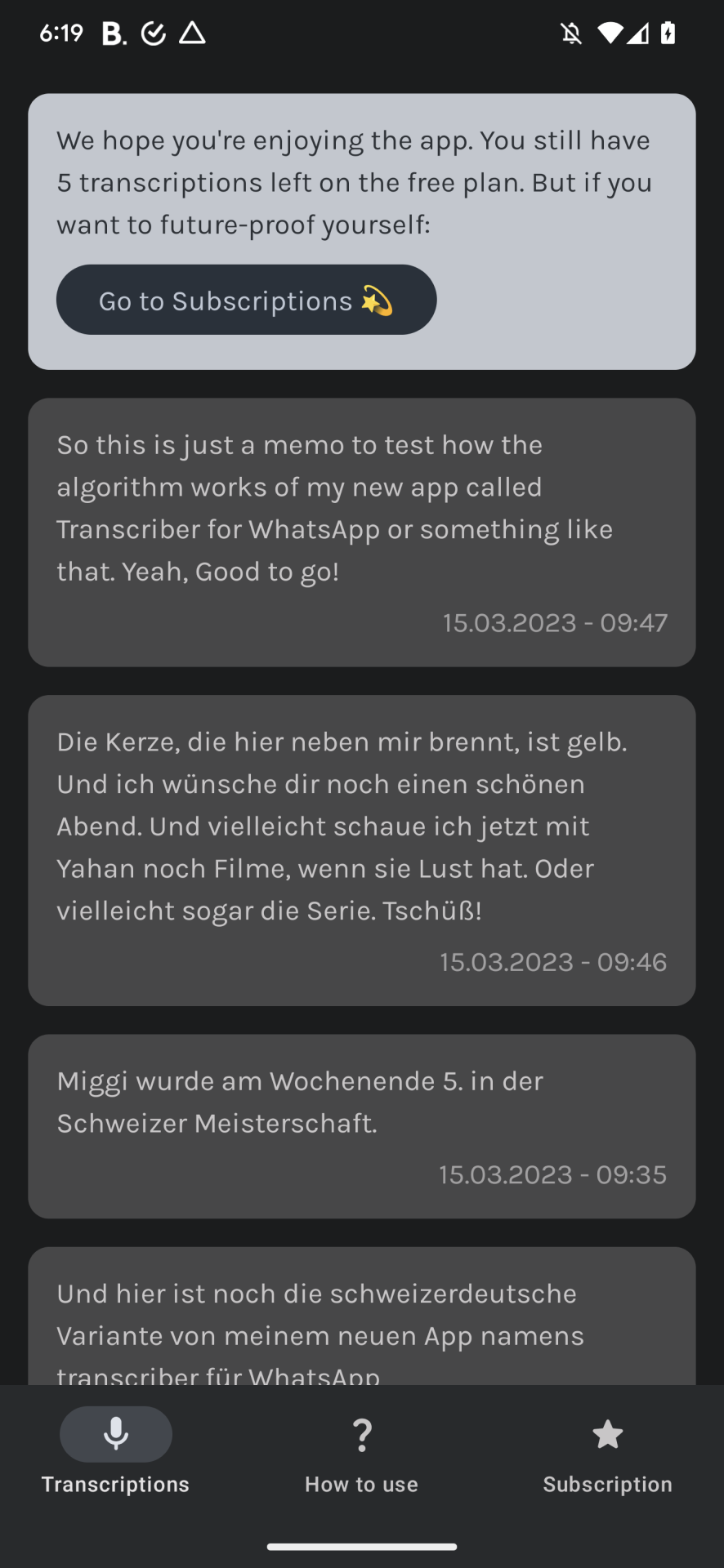 Mídia 2 de Transcritor AI (para WhatsApp) - Memorando de voz para texto para economizar seu tempo.