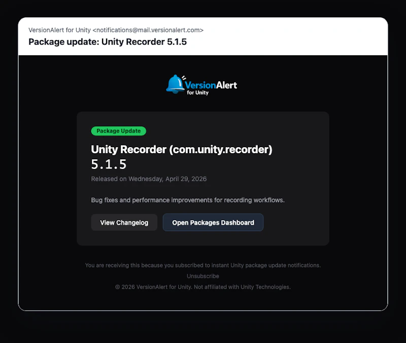 VersionAlert for Unity screenshot 5