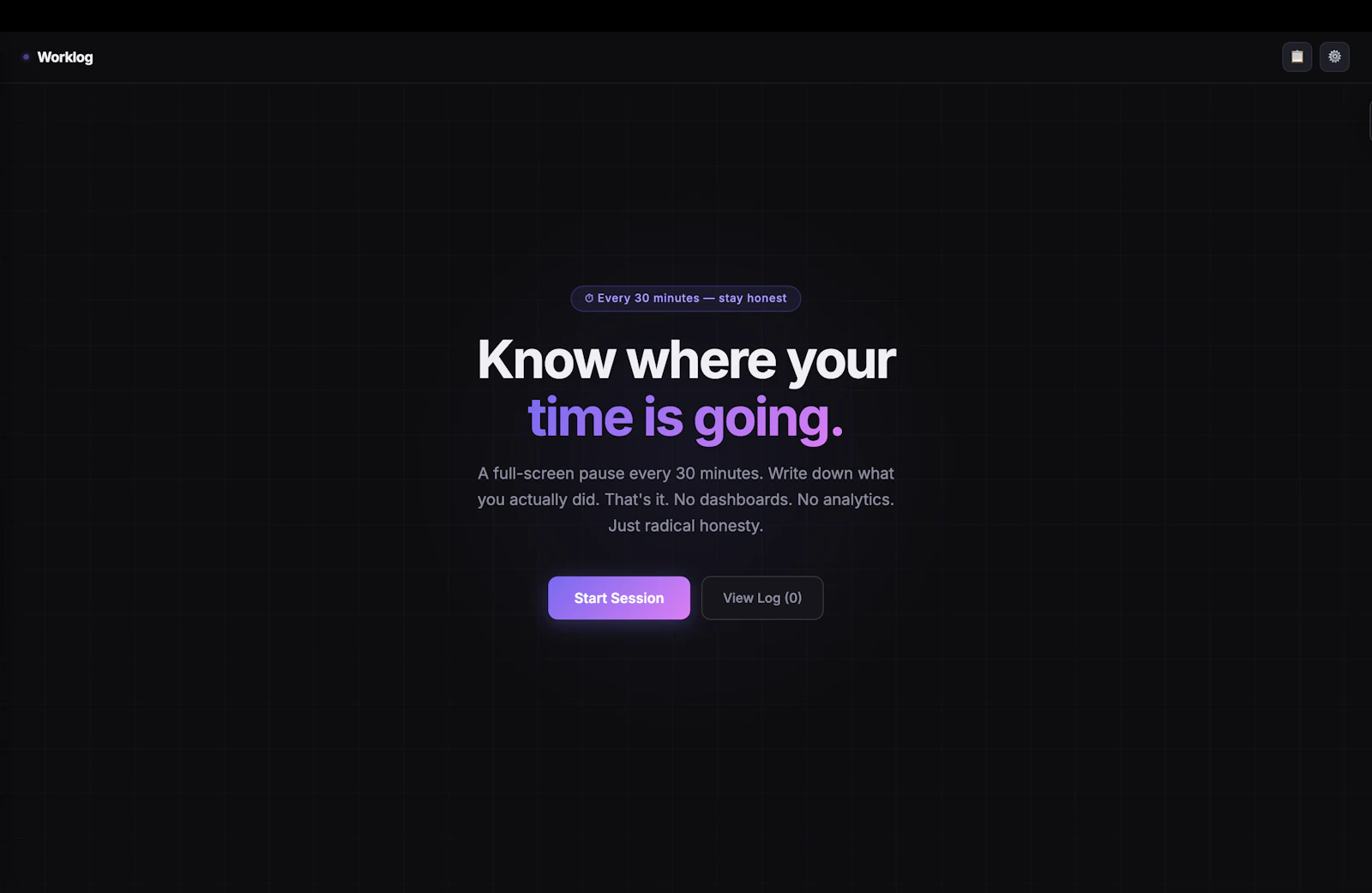 Worklog — Stay Honest screenshot 1