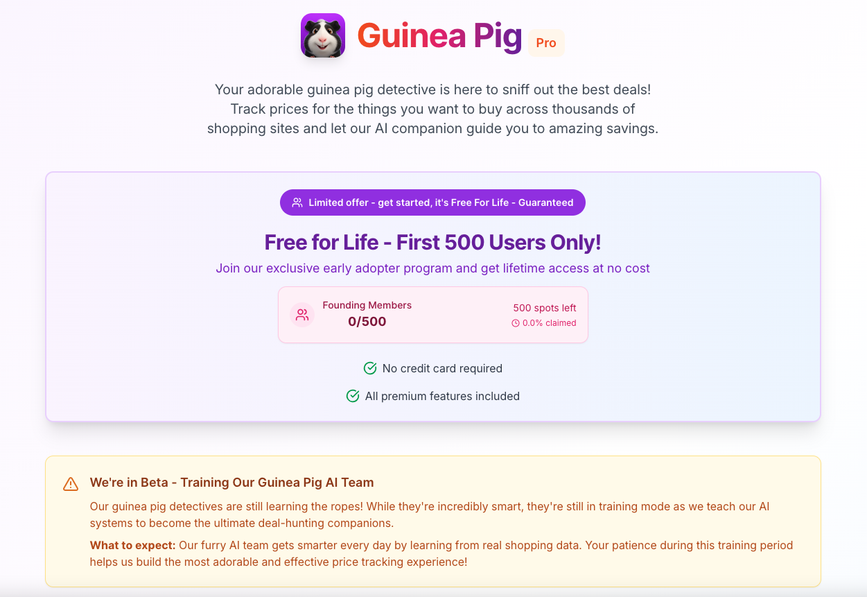 Guinea Pig Pro - Acquista le cose più economiche con il tuo detective di cavia AI media 1