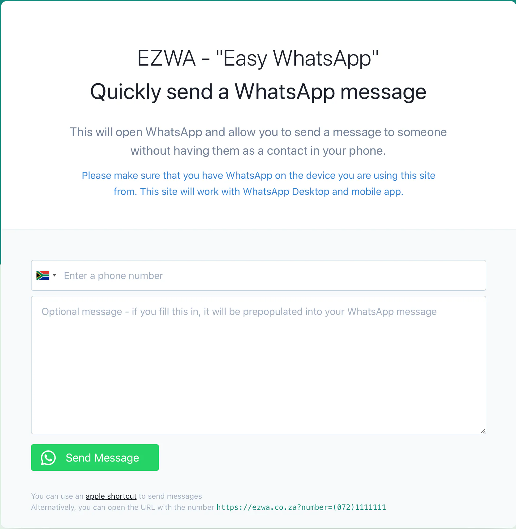 EZWA - "Easy WhatsApp"