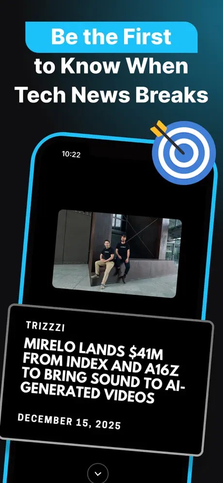 Trizzzi - Visual, Swipeable Tech News - Screenshot 3 showing product features and functionality
