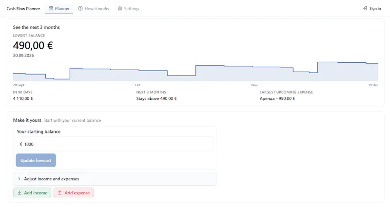 Cash Flow Planner screenshot 2