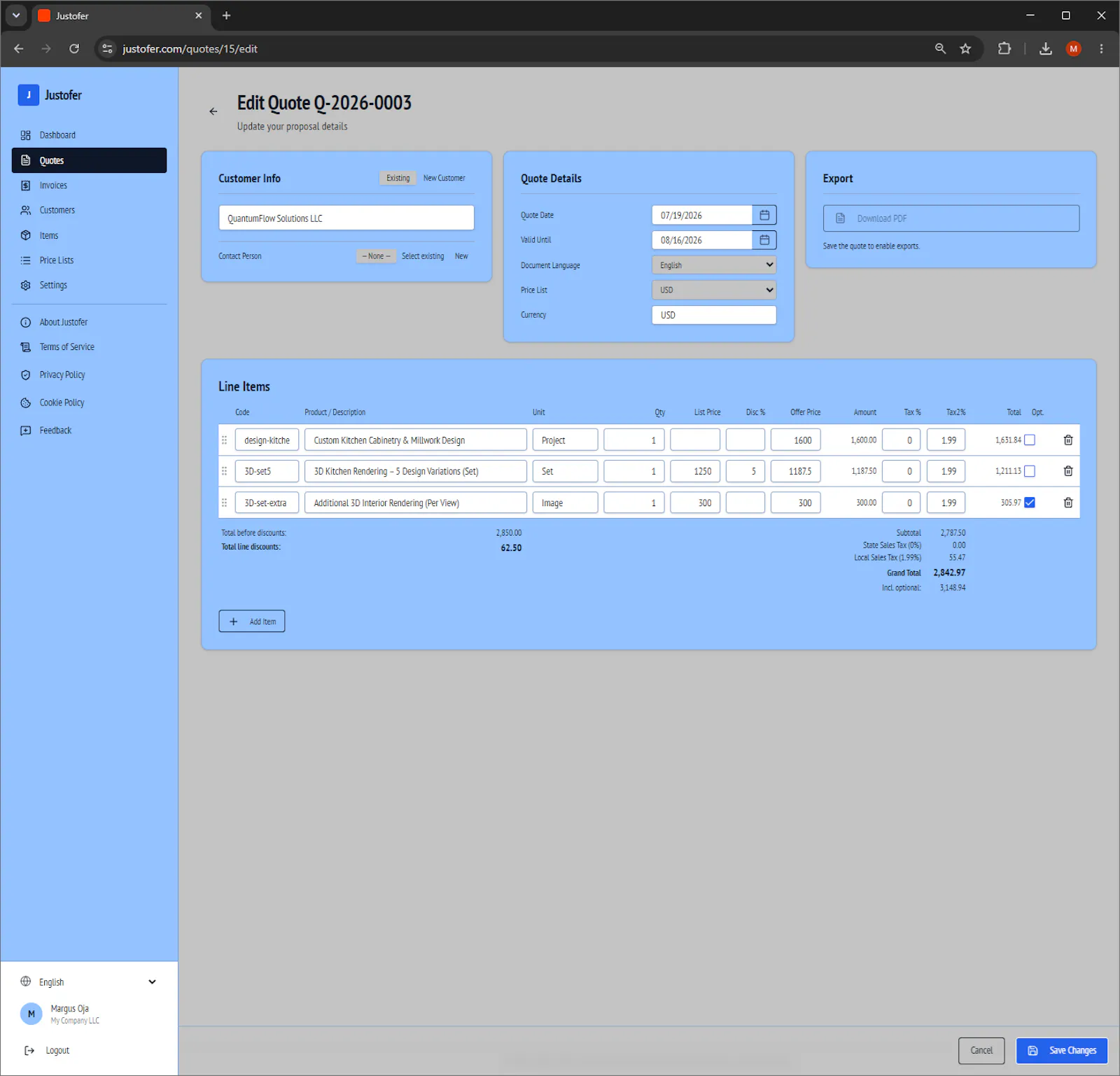 Justofer screenshot 2