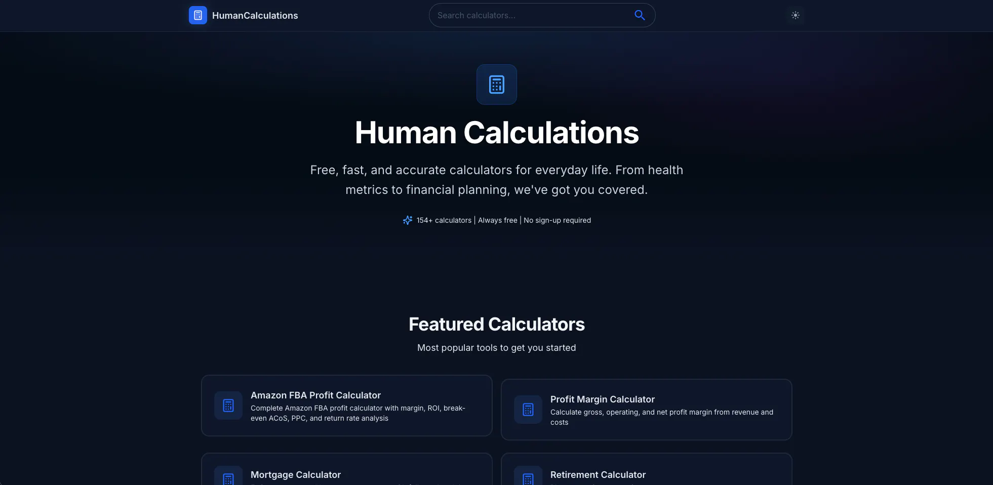 HumanCalculations 제품 배너