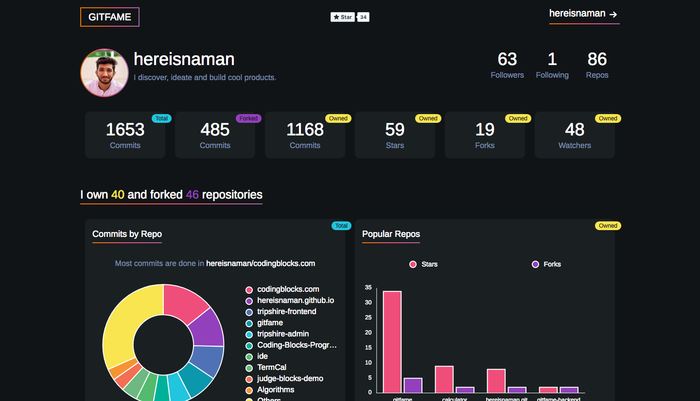 Gitfame -  Github Contributions Analyzer gallery image