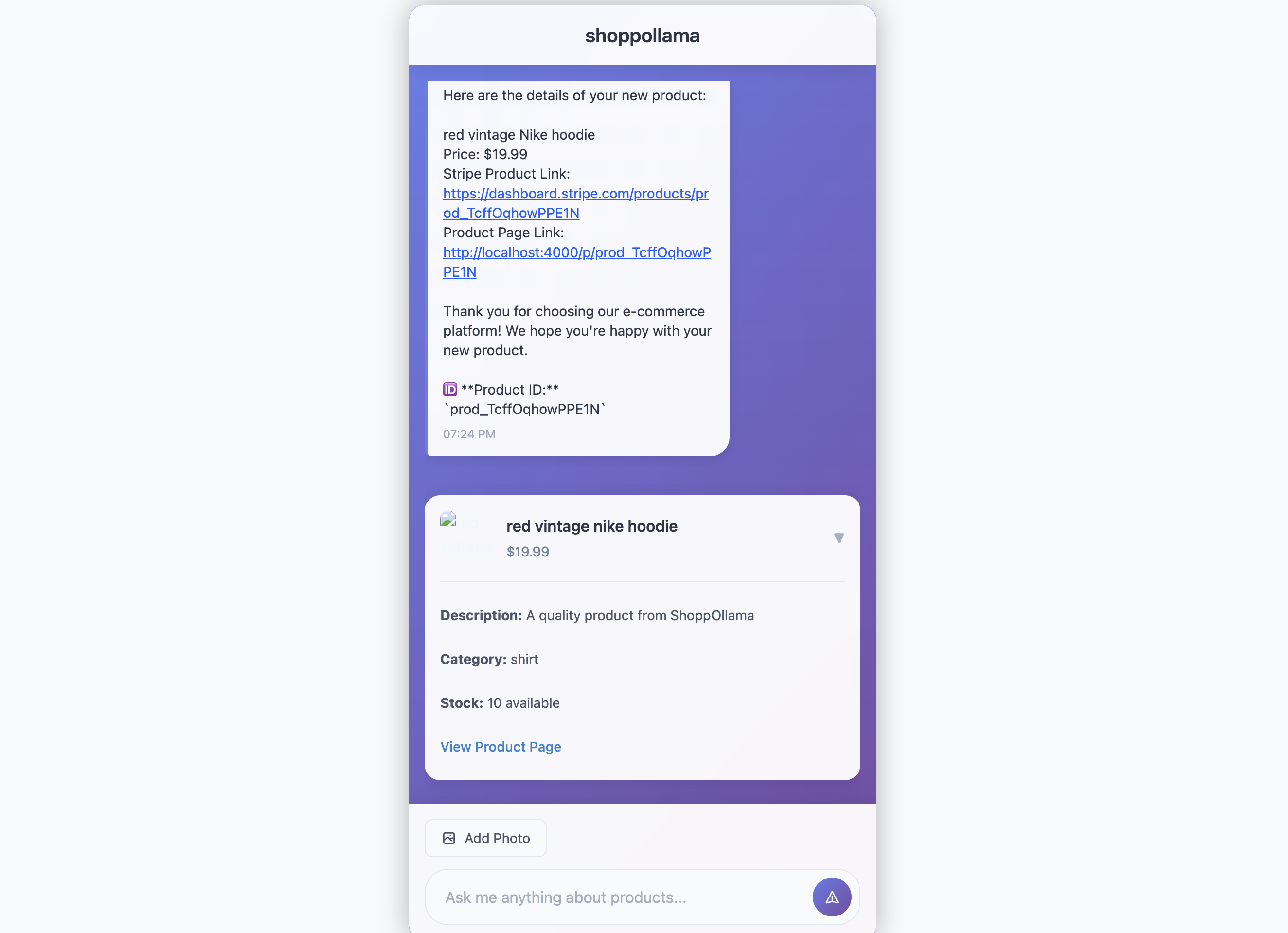 Shoppollama - Screenshot 2 showing product features and functionality