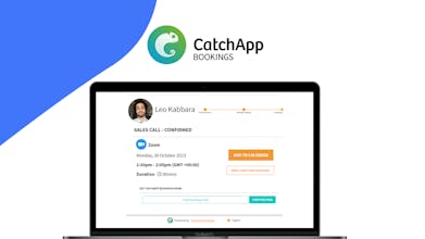 CatchApp Bookingsの時間節約機能を強調したイメージで、自動予約枠が表示されるカレンダーを紹介しています。