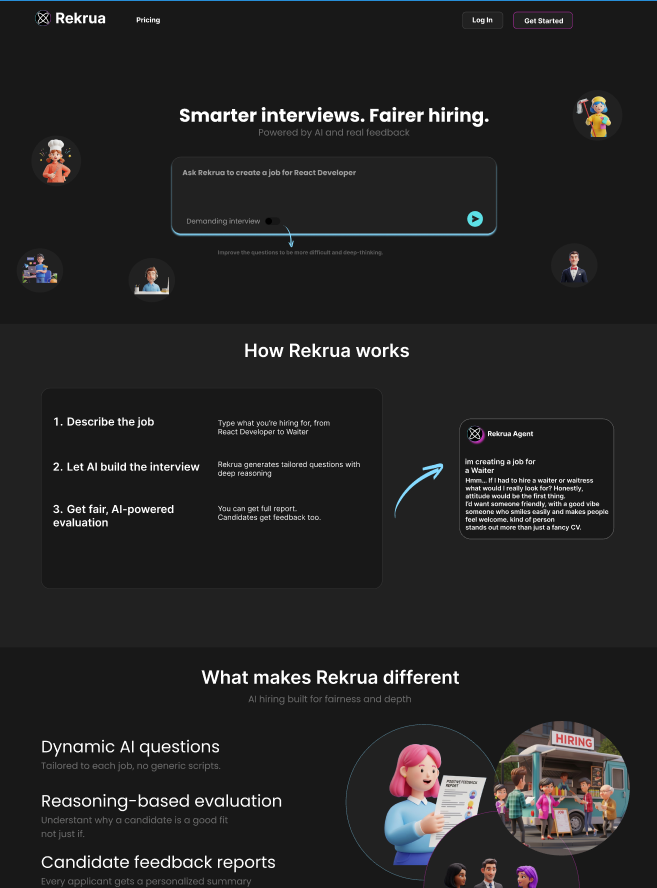 rekrua - การสัมภาษณ์ AI ด้วยเหตุผลและข้อเสนอแนะ media 3