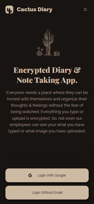 startuptile Cactus Diary-Diary app with AES encryption