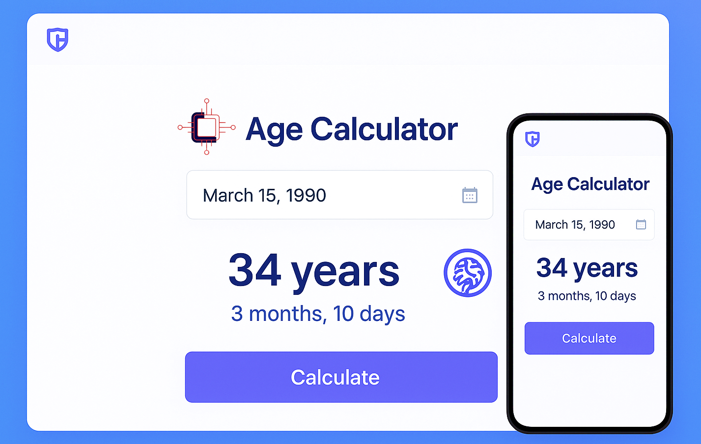 Média Calculateur d'âge |Bouclier fintech - Connaissez votre âge dans les années, les mois et les jours 1