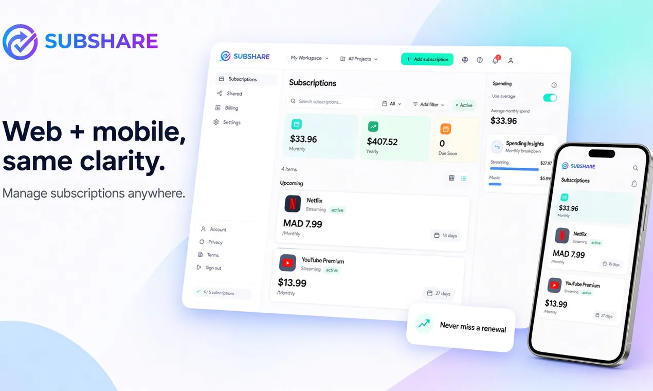 SubShare: Subscription Tracker gallery image