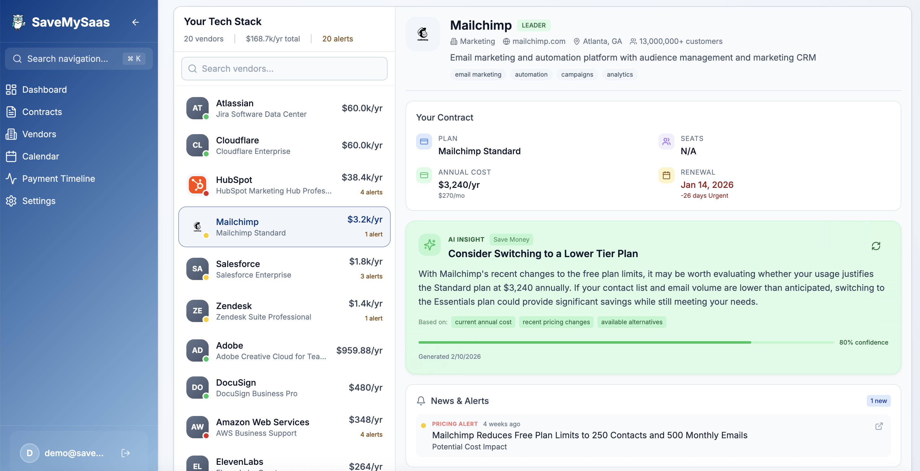 SaveMySaas - Screenshot 2 showing product features and functionality