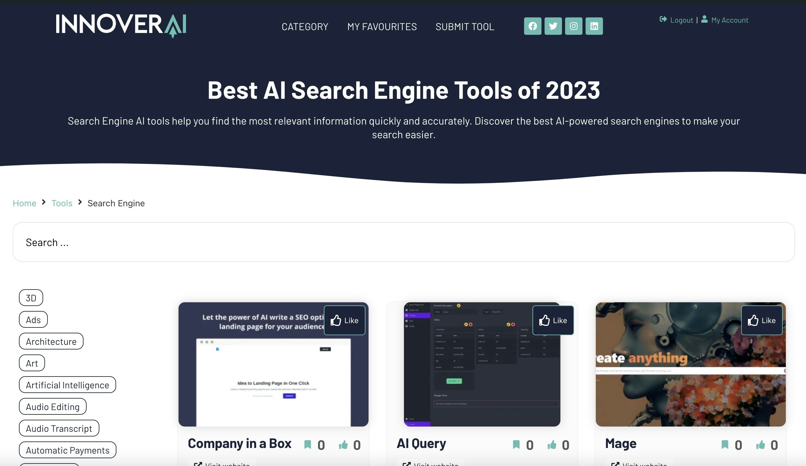 Innoverai.com - 웹에서 가장 큰 AI 도구 데이터베이스 미디어 5