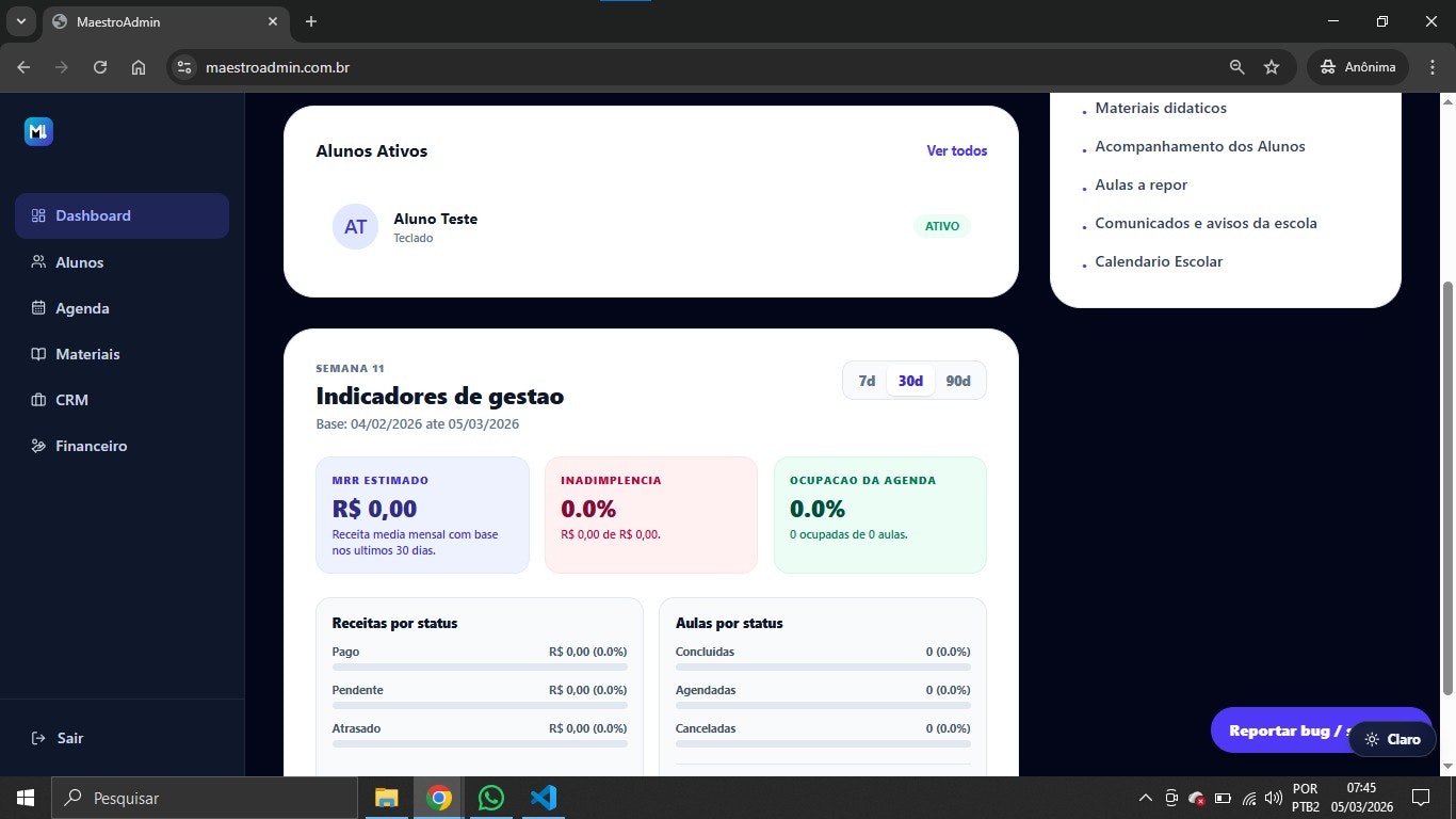 MaestroAdmin - Main product screenshot demonstrating key features and user interface