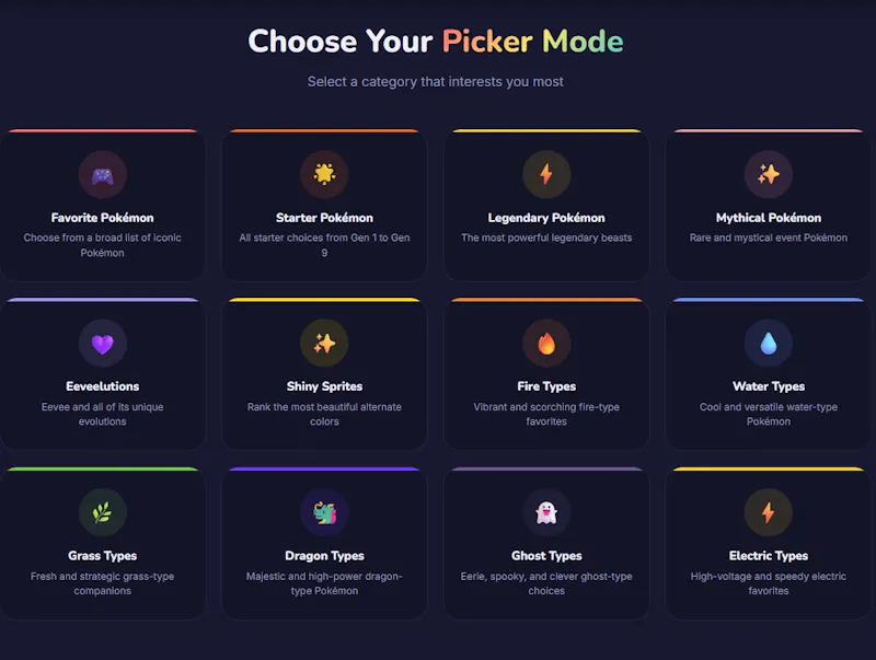 Favorite Pokemon Picker screenshot 1