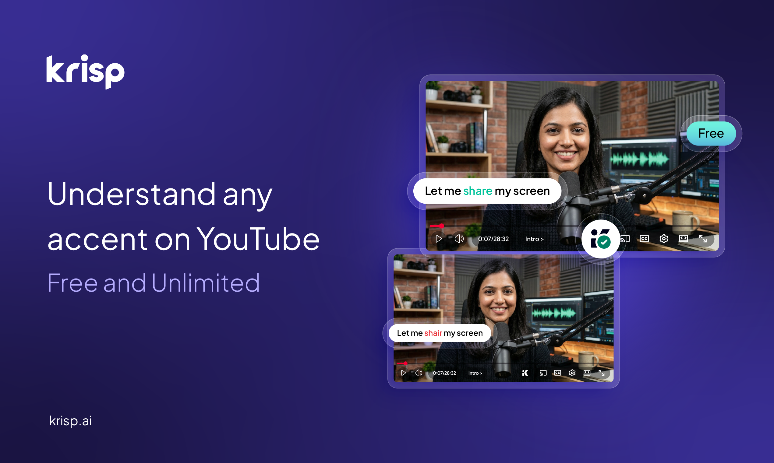 Krisp Accent Converter for YouTube gallery image