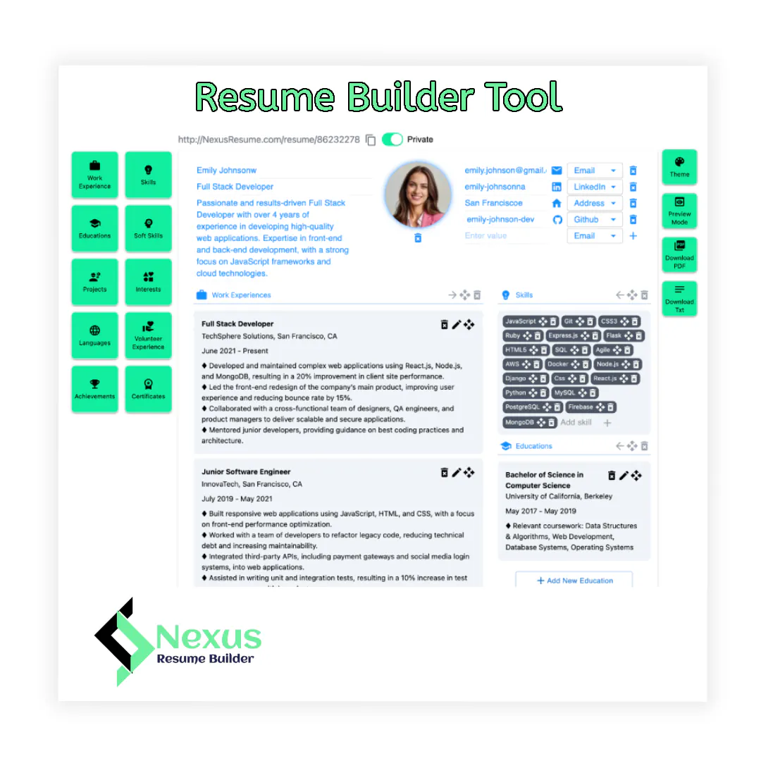Nexus Resume Builder gallery image