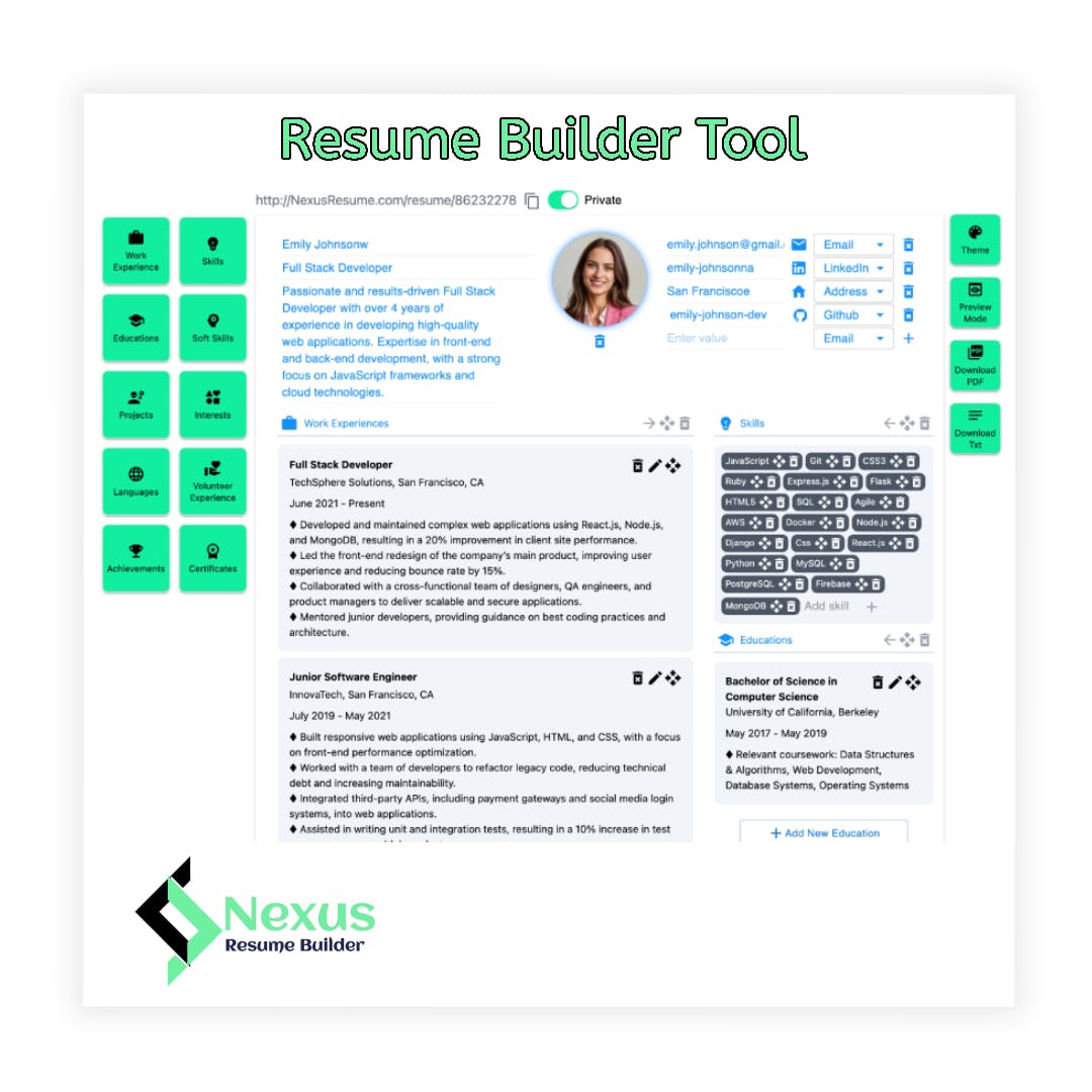 Nexus Resume Builder media 1