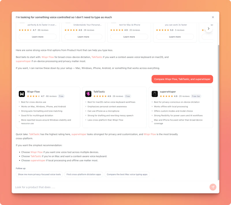 Ask Product Hunt AI screenshot 3