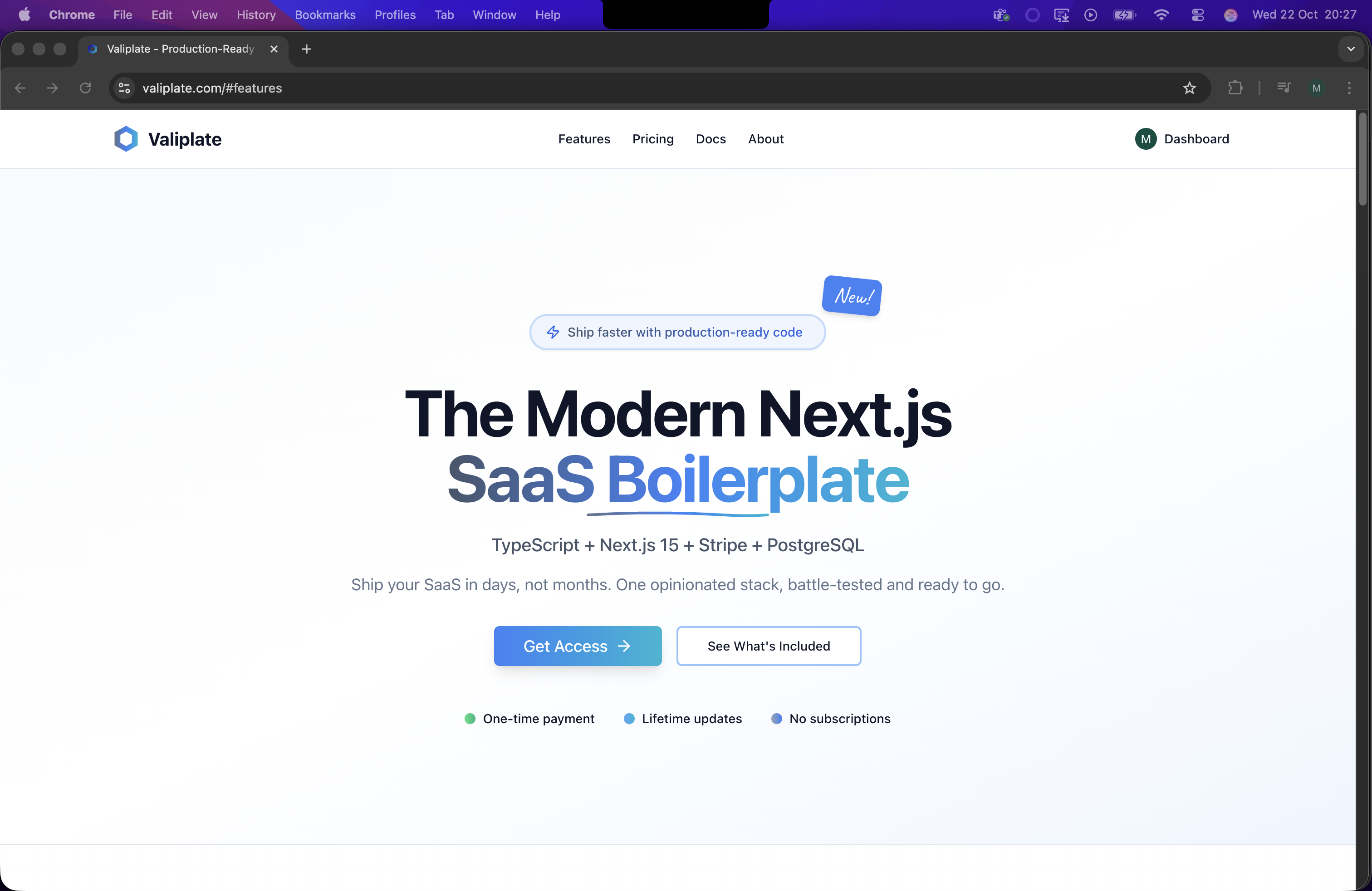 Valiplate - Main screenshot showing features and interface