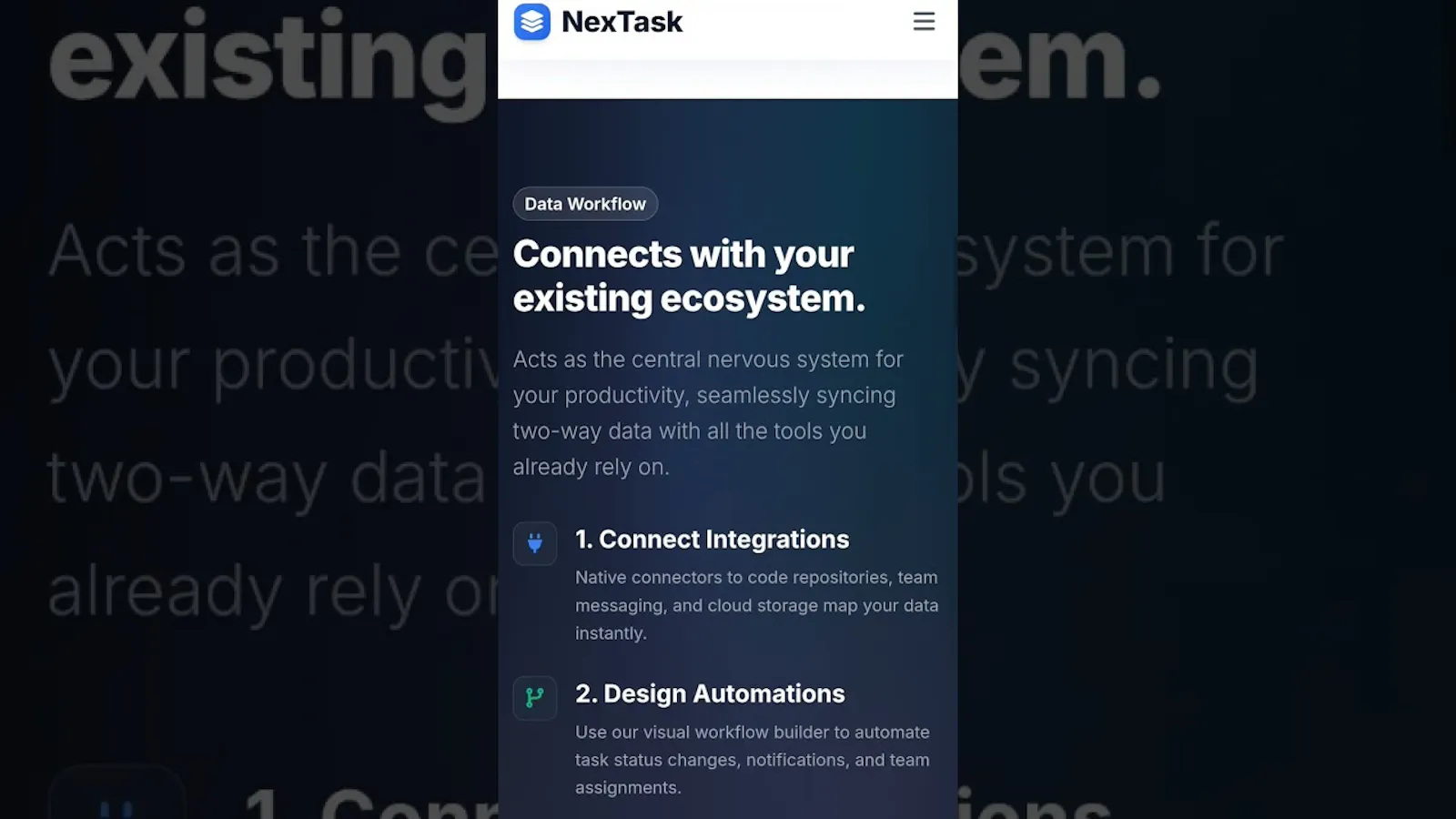 NexTask screenshot 1 (video preview)