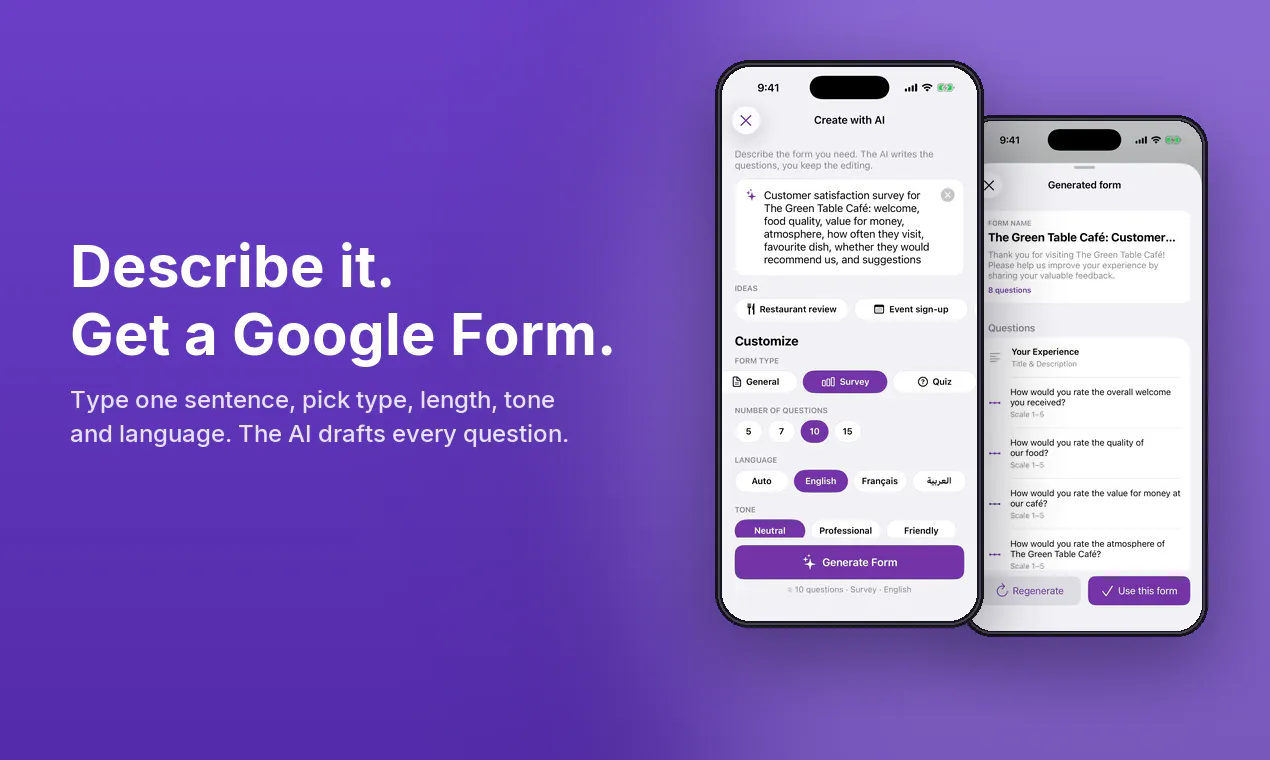 AI Form for Google Docs gallery image