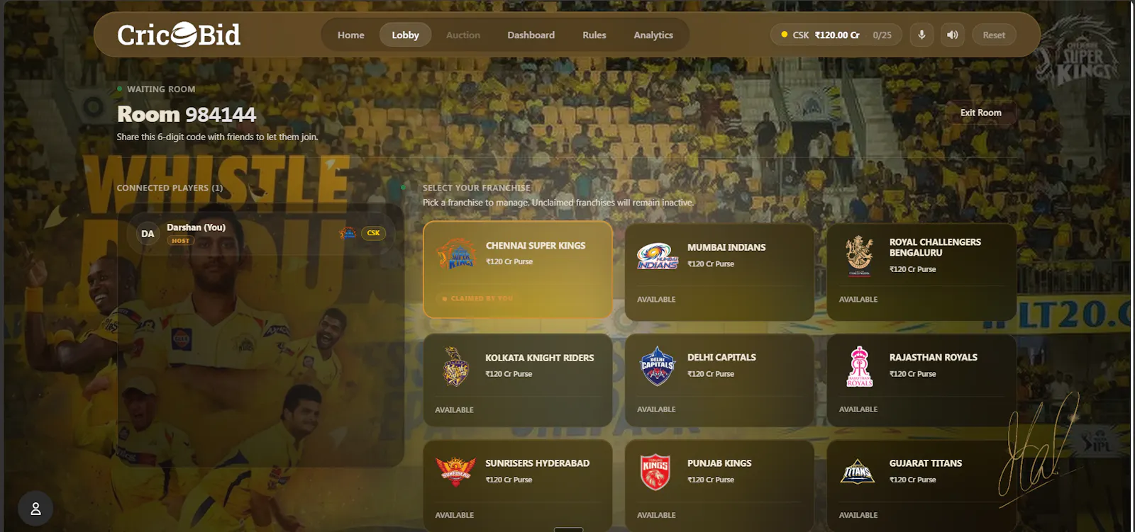 CricBid screenshot 2