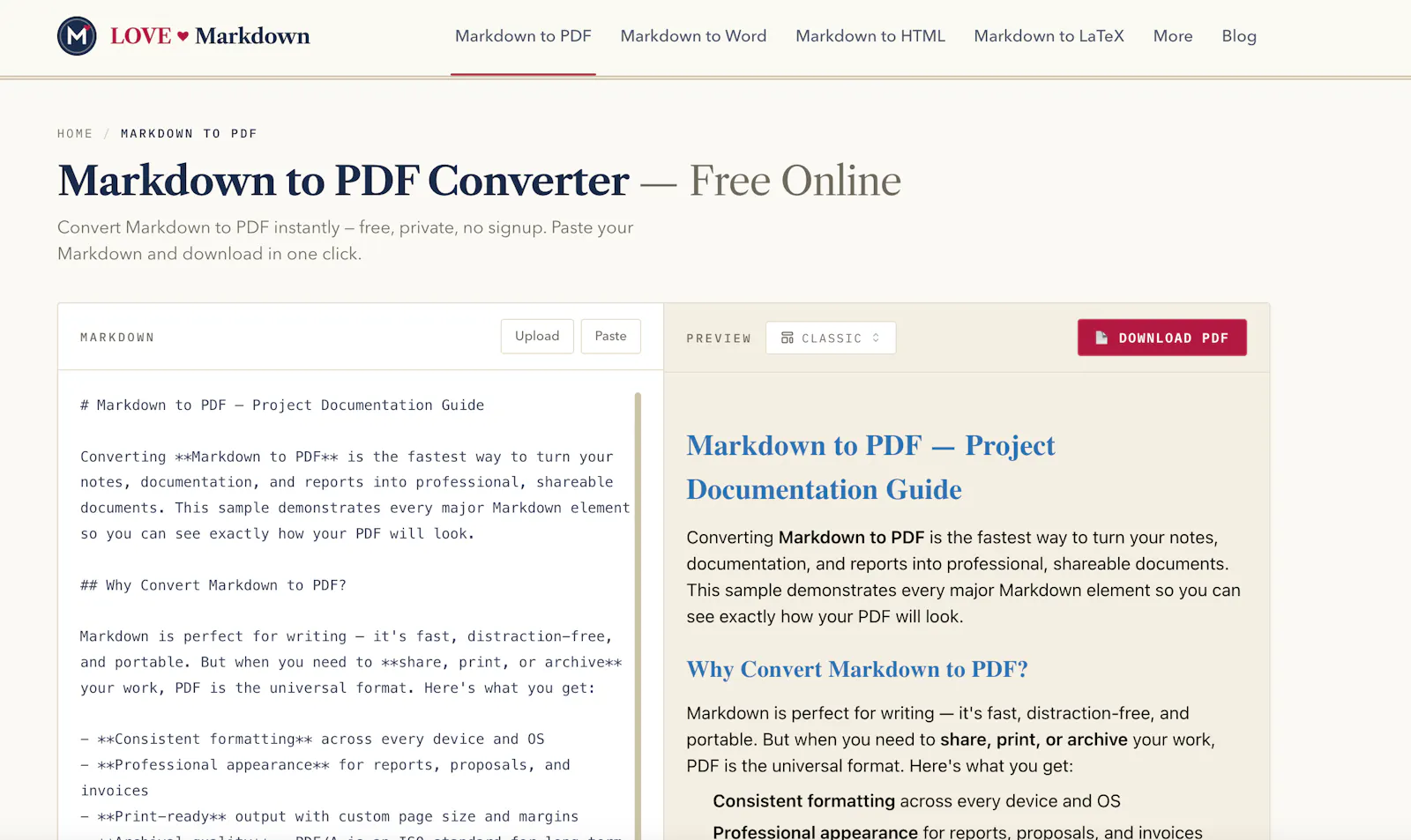 LoveMarkdown screenshot 2