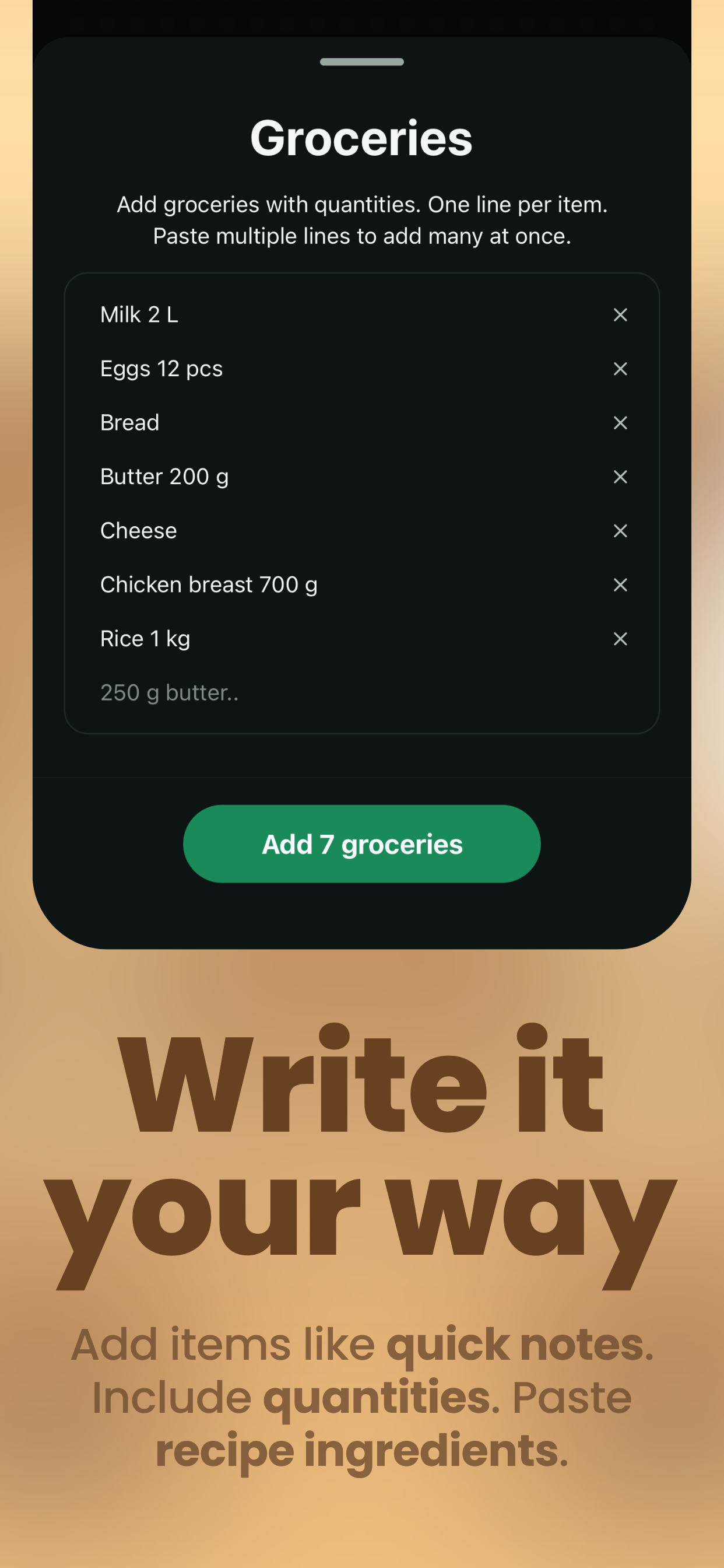 Almost Out: Smart Groceries List - Screenshot 2 showing product features and functionality