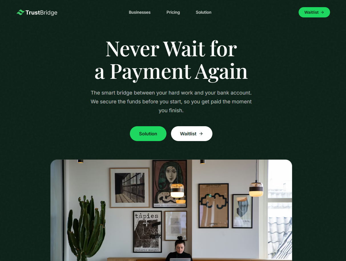 TrustBridge - Product Hunt launch logo and brand identity