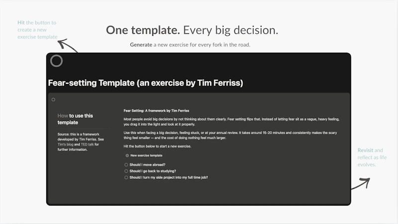 Fear-Setting (a Tim Ferriss exercise) screenshot 3