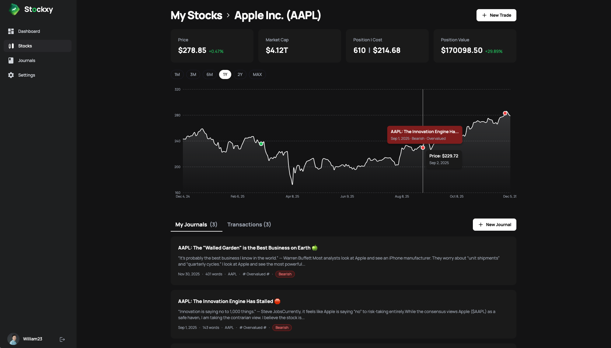 Stockxy - Screenshot 2 showing product features and functionality