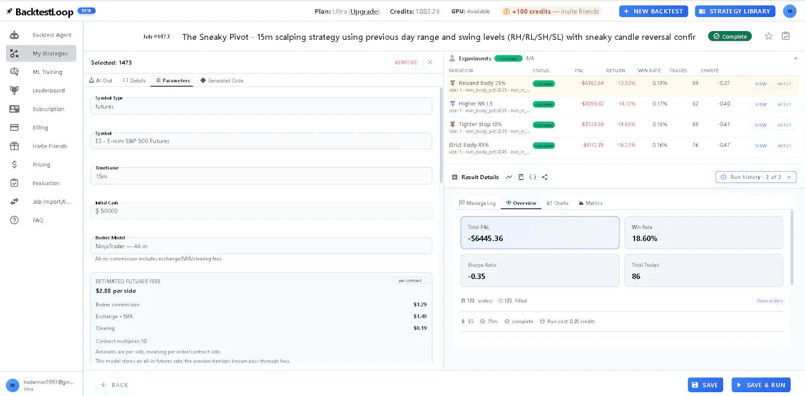 BacktestLoop screenshot 3