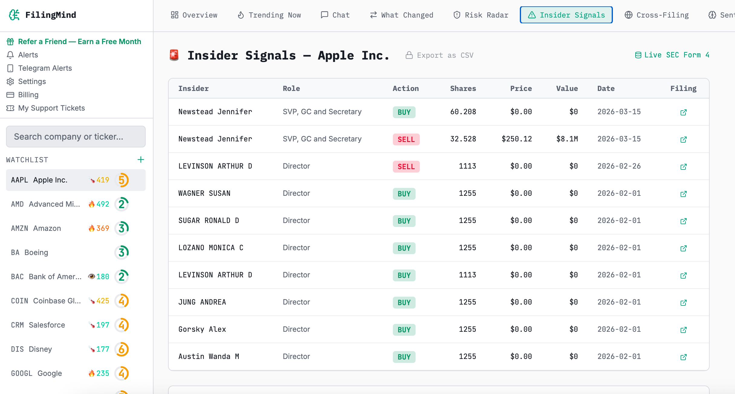 FilingMind AI SEC filing intelligence gallery image